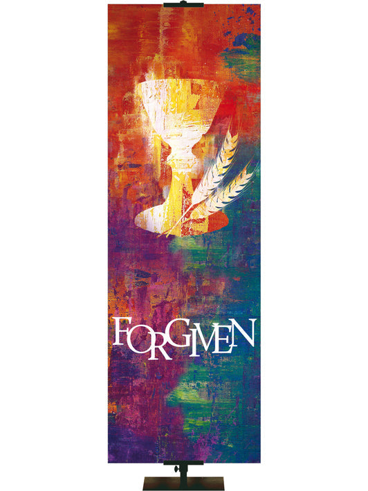 Overstock Brush Strokes of Faith Communion and Forgiven (18 in x 5 ft, Multicolor, Pole Hems)