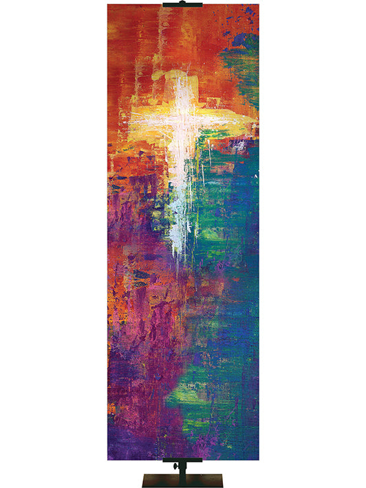 Cross Brush Strokes of Faith 2x6 Format Multicolor