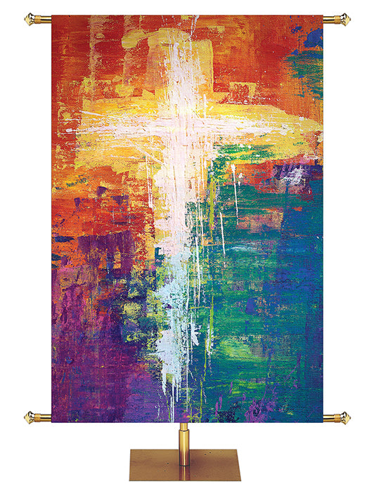 Cross Brush Strokes of Faith Wide Format Multicolor