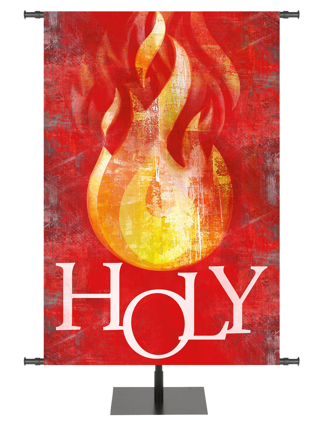 Brush Strokes of Faith Pentecost Flame - Holy Overstock Clearance Banner 3x5 Red