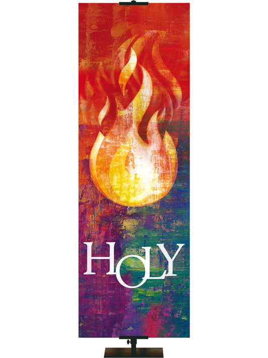 Overstock Brush Strokes of Faith Pentecost Flame - Holy (2 ft x 6 ft, Multicolor, Pole Hems)