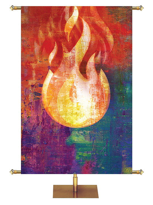 Pentecost Flame Brush Strokes of Faith Wide Format Multicolor
