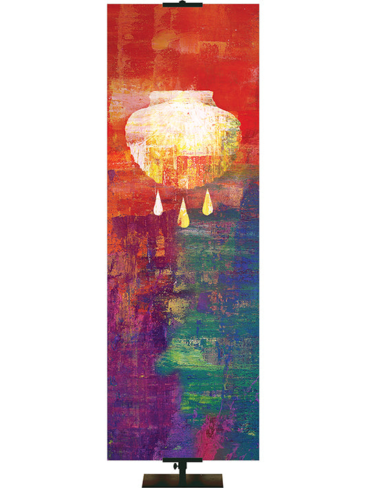 Baptism Shell Brush Strokes of Faith 2x6 Format Multicolor