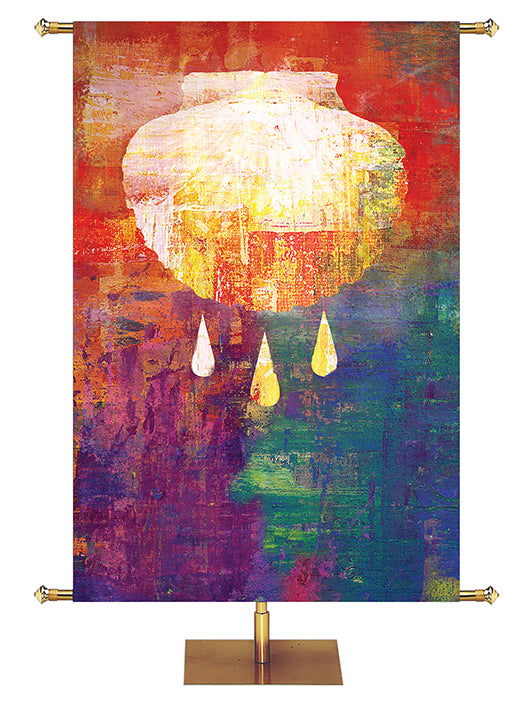Baptism Shell Brush Strokes of Faith Wide Format Multicolor