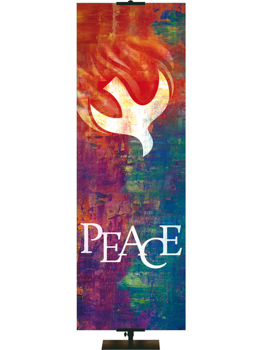Overstock Brush Strokes of Faith Dove Peace (2 ft x 6 ft, Multicolor, Grommets)