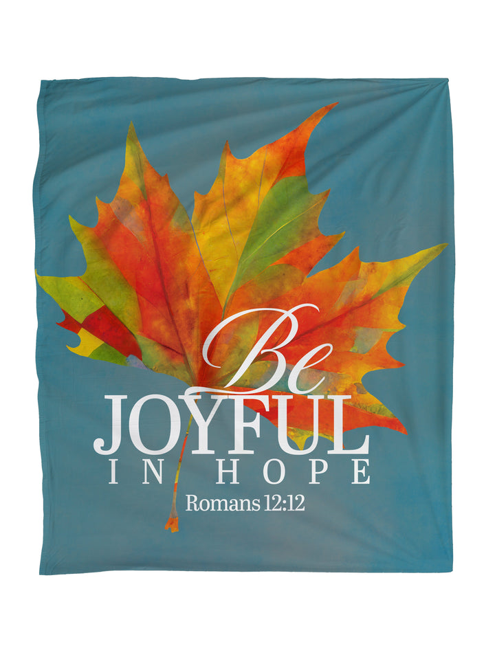 Be Joyful Multi Color Leaf Faith Blanket Throw