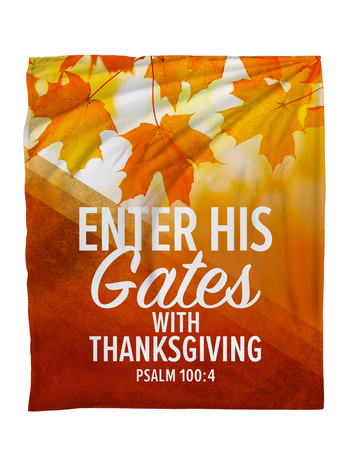 Enter His Gates Golden Harvest Faith Blanket Throw