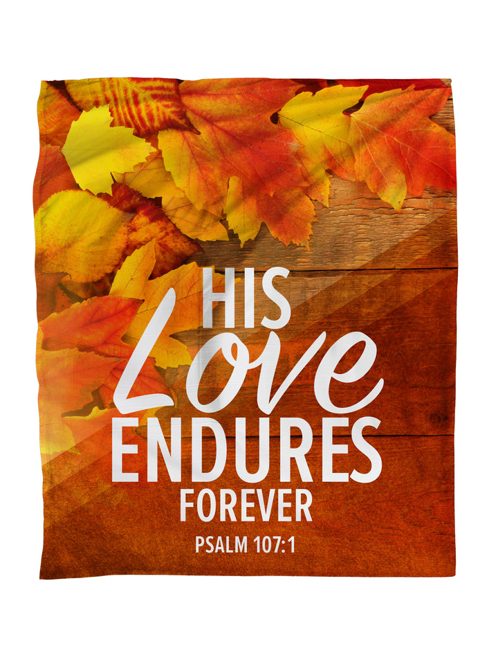 His Love Endures Golden Harvest Faith Blanket Throw