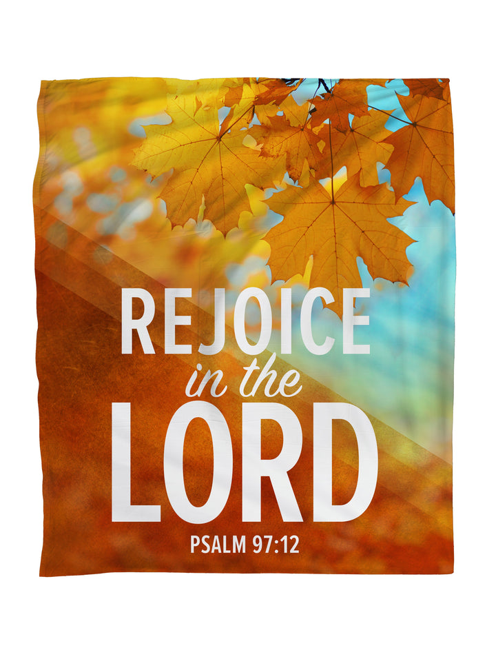 Rejoice In The Lord Golden Harvest Faith Blanket Throw