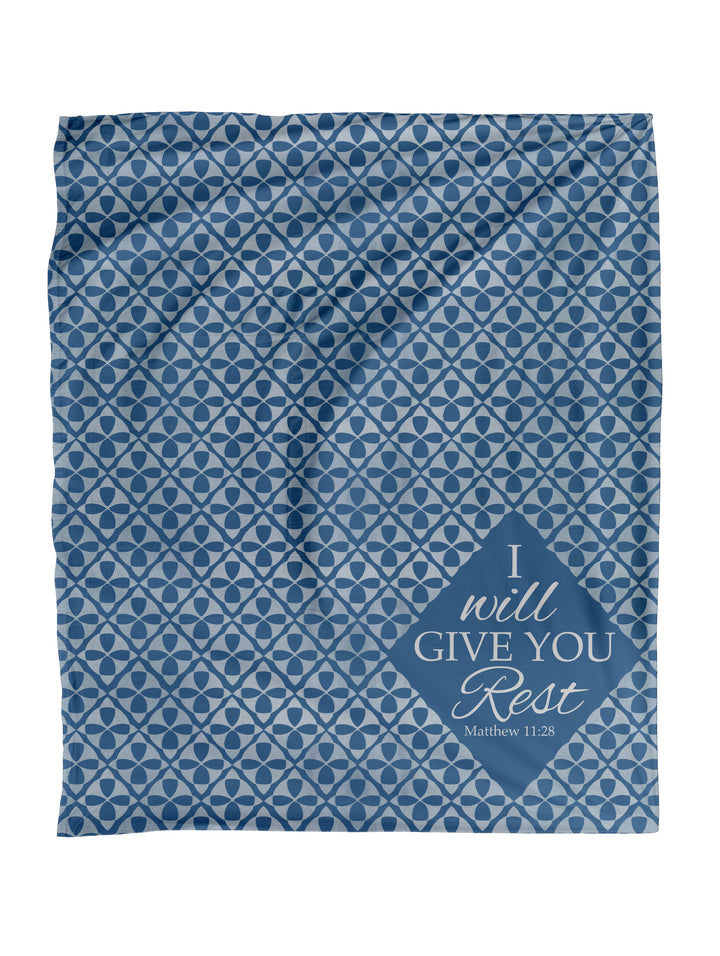 I Will Give You Rest Diamond Petals Faith Blanket Throw