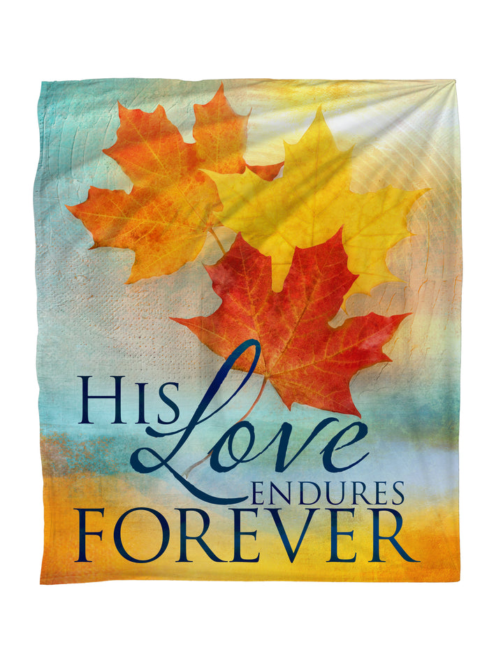 His Love Endures A Joyous Autumn Faith Blanket Throw