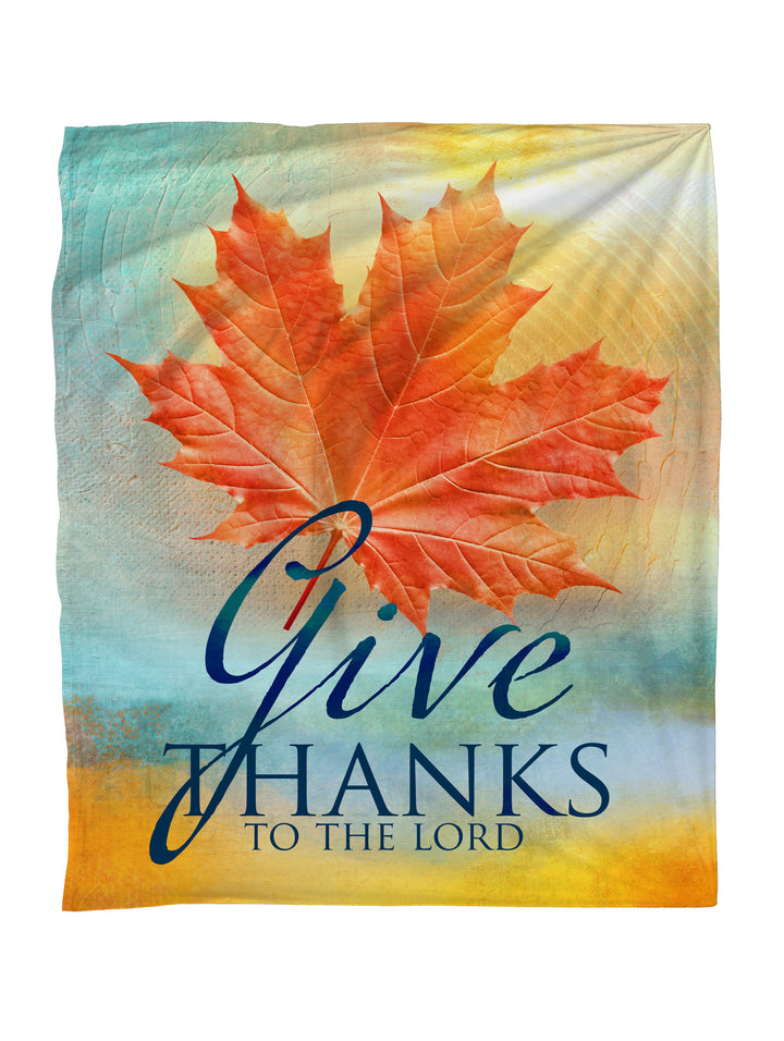 Give Thanks To The Lord A Joyous Autumn Faith Blanket Throw