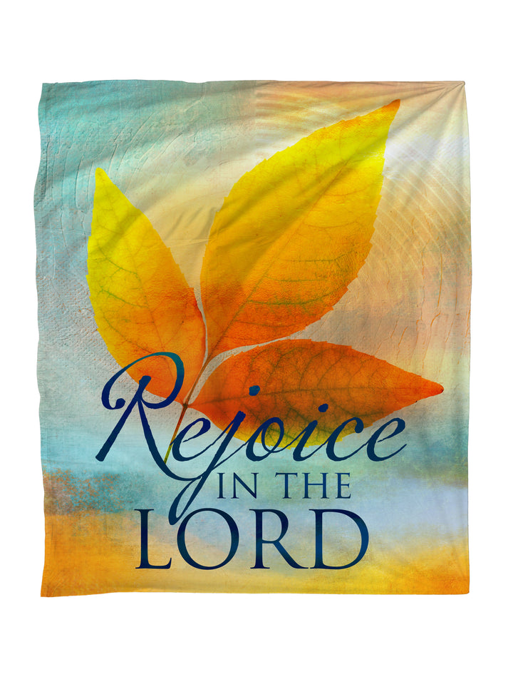 Rejoice in the Lord A Joyous Autumn Faith Blanket Throw