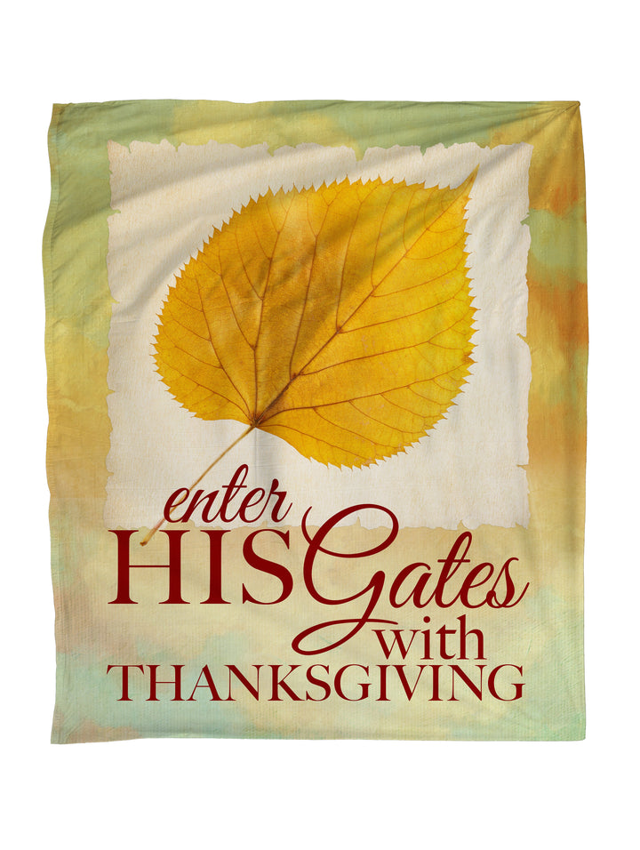 Enter His Gates With Thanksgiving Portraits of Gratitude Faith Blanket Throw