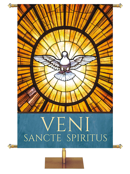 The Dove of The Holy Spirit, Veni Sancte Spiritus Catholic Church Banner