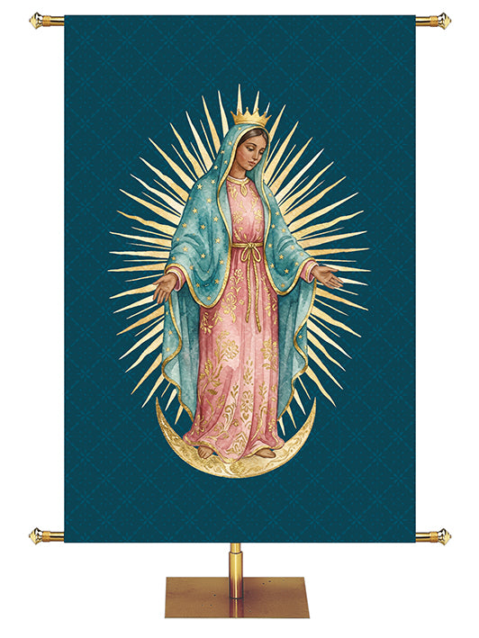 Our Lady of Guadalupe, Watercolor Catholic Church Banner