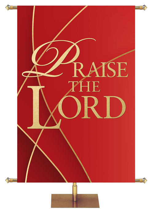 Irregular Celebration Praise The Lord (4 ft x 6 ft, Red, Pole Hems)