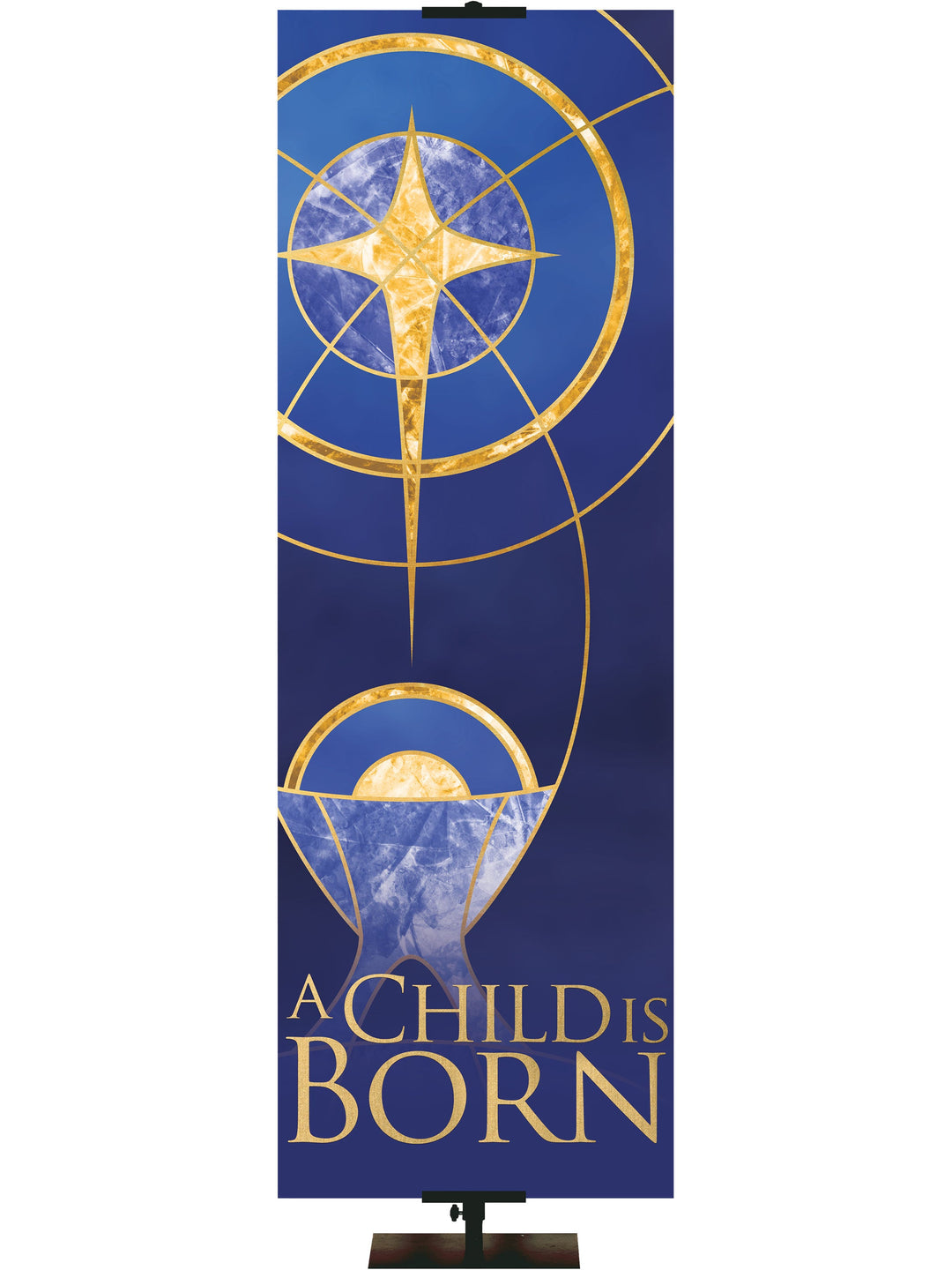  Overstock Christmas Liturgy A Child is Born (2 ft x 6 ft, Blue, Pole Hems)