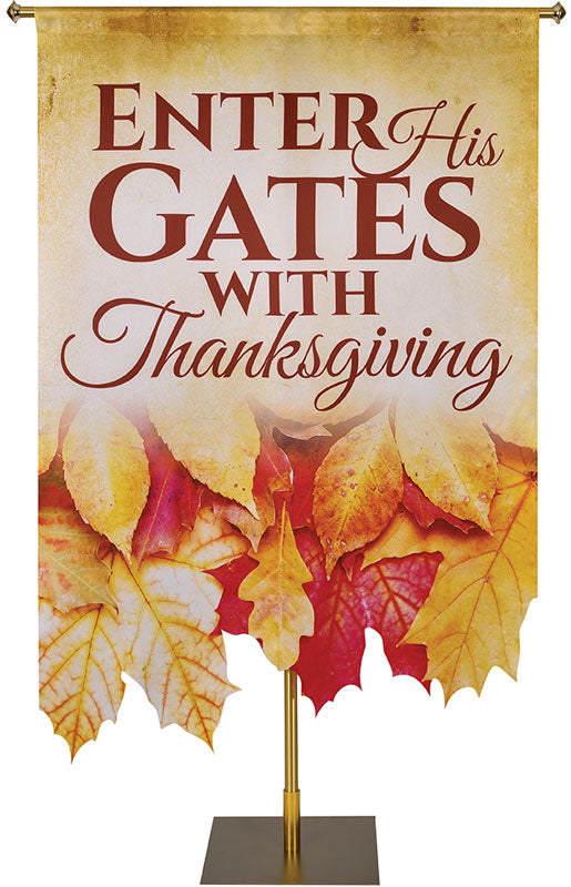 Irregular Autumn Contours Enter His Gates (3 ft x 5 ft, Pole Hems)