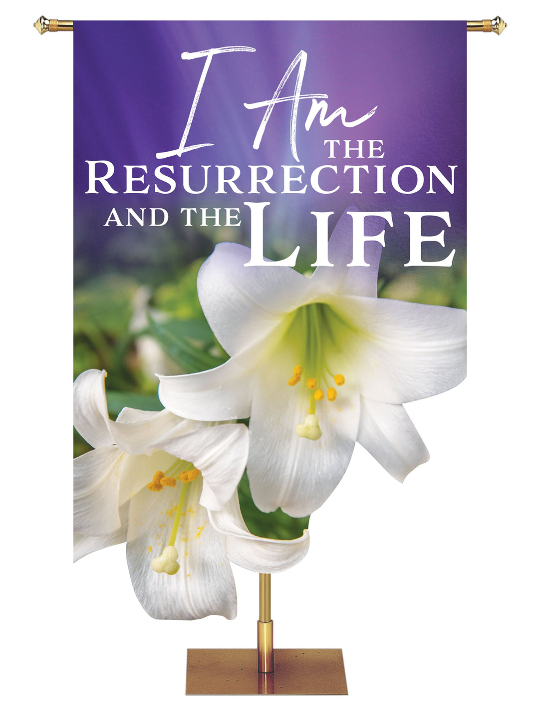 Overstock Contours of Easter Resurrection and the Life Lily (3 ft x 5 ft, Pole Hems)