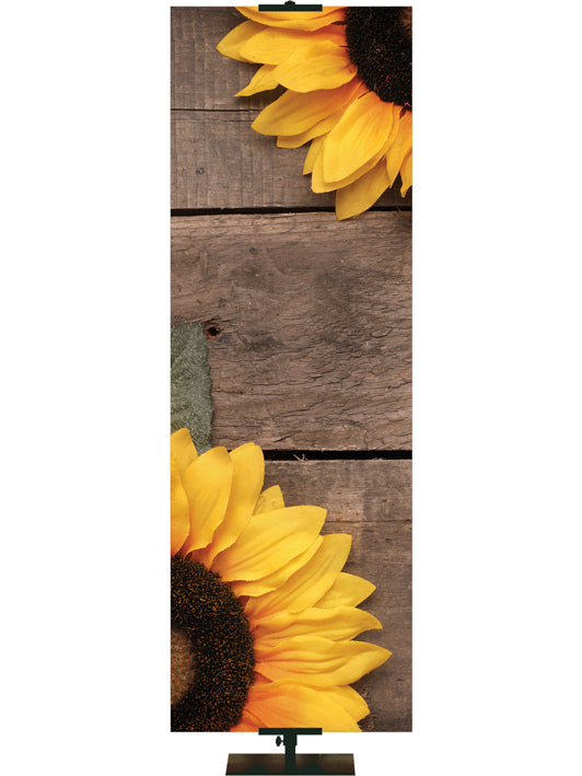 Custom Banner Autumn Heartland Design B Right Sunflowers