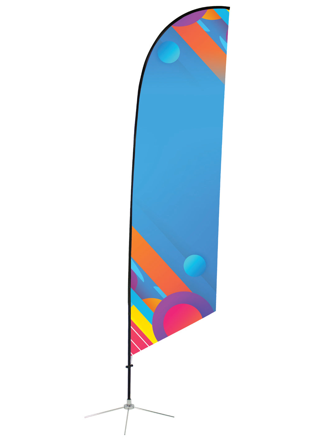 Custom Angled Feather Flag with abstract summer design