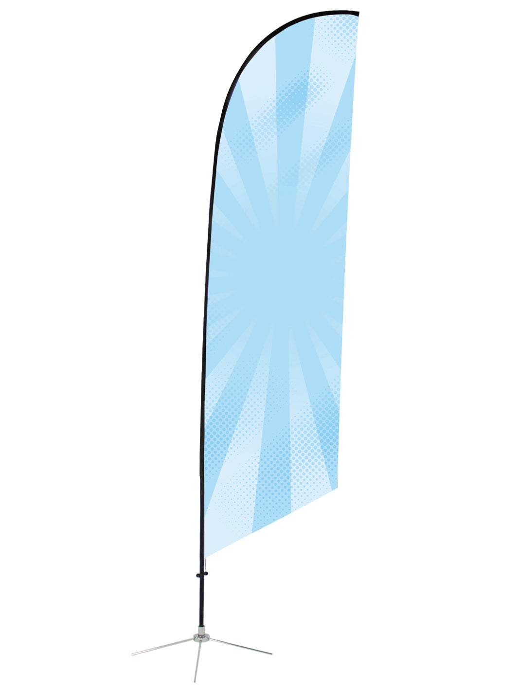 Custom  Angled Feather Flag with scripture burst design