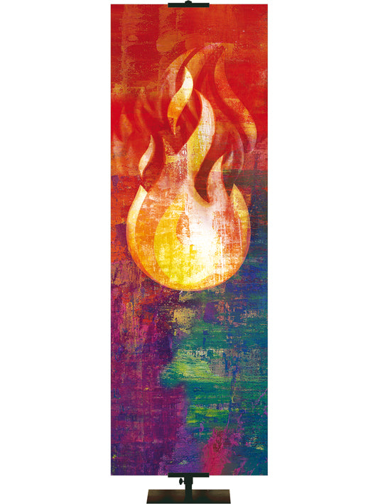 Custom Banner Brush Strokes of Faith Pentecost Flame
