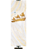 Custom Church Banner Background for Christmas with Three Wisemen and New Star (right) on subtle hues of gold, blue and white