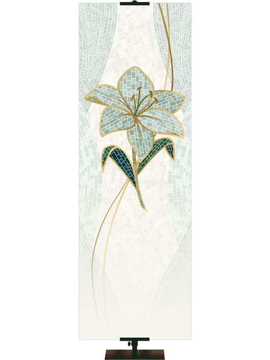 Custom Church Banner Background with Lily Symbol with gold accents