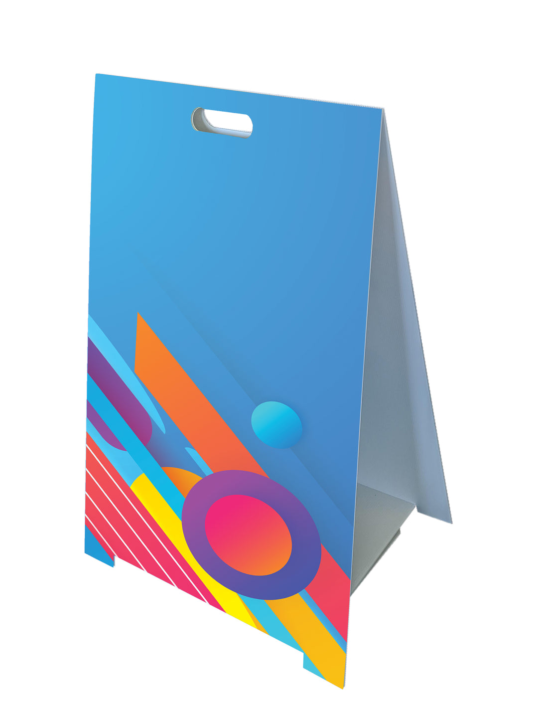 Custom Fold-A-Frame™ sign with abstract background
