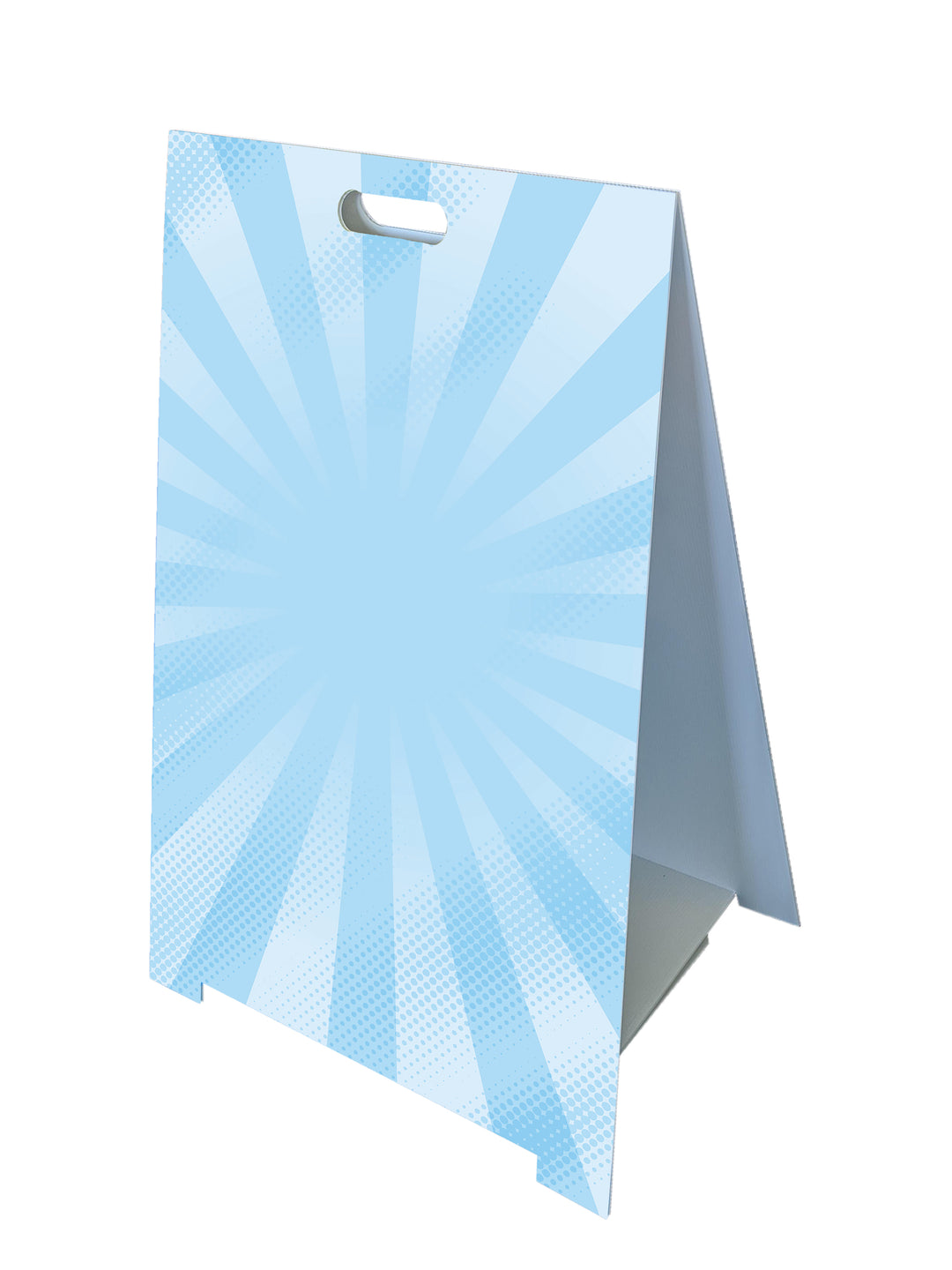 Custom Fold-A-Frame™ sign with scripture burst background