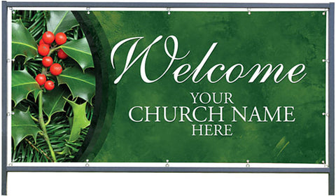 Custom Banner For Outdoor Banner Frame - Holly Welcome 2
