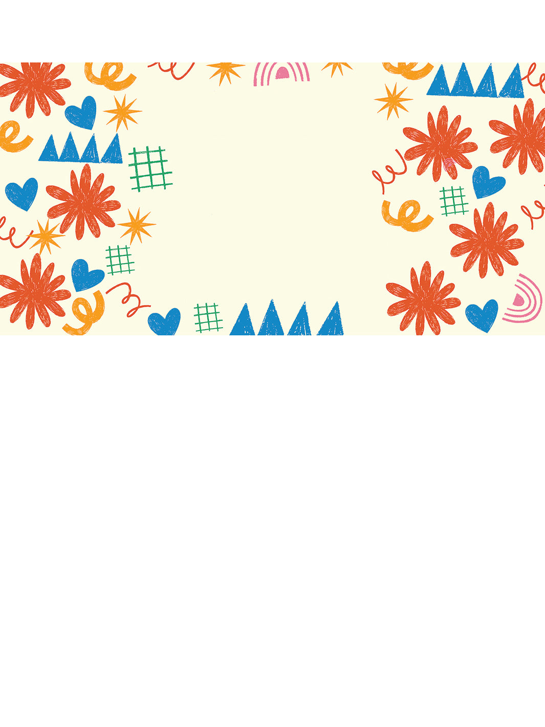 Crayon doodle design custom horizontal banner