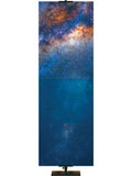 Deep blue galaxy and starry night sky backdrop