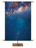 Deep blue galaxy and starry night sky backdrop