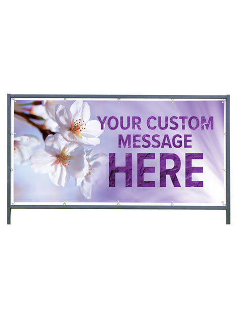 Custom Banner For Outdoor Banner Frame - Signs of Spring Flower