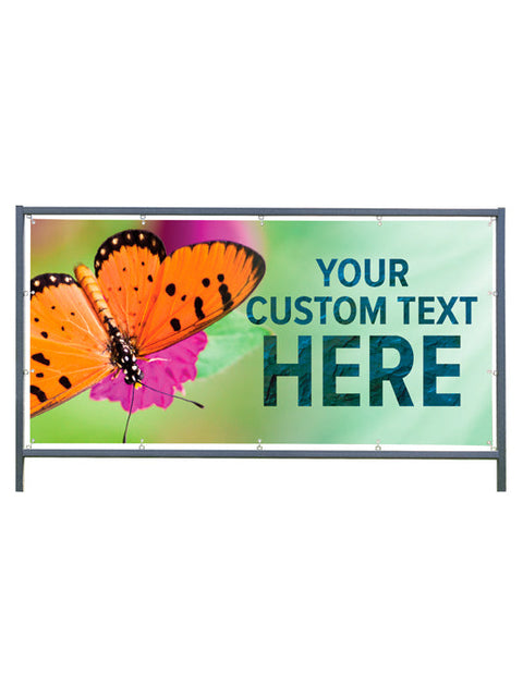 Custom Banner For Outdoor Banner Frame - Signs of Spring Butterfly