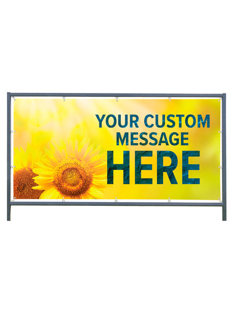 Custom Banner For Outdoor Banner Frame - Signs of Spring Sunflower