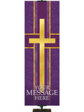 Cross Symbol Tapestries of Faith Custom Church Banner in liturgical colors of Blue, Green, Purple, Red or White