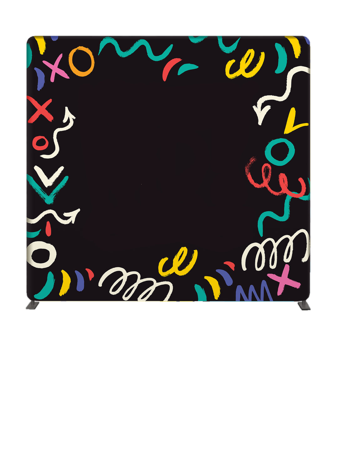 Custom 8' Backdrop With Tube Display Stand Doodle Markers