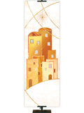 Bethlehem Left with gold accents in White or Red Luminescent Christmas Custom Banner