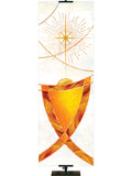 Manger Right with gold accents in White or Red Luminescent Christmas Custom Banner