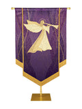 Custom Embellished Banner Christmas Mosaic Angel Right, Purple