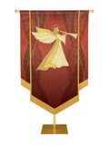 Custom Embellished Banner Christmas Mosaic Angel Right, Red