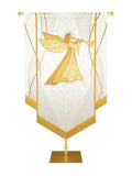 Custom Embellished Banner Christmas Mosaic Angel Right, White