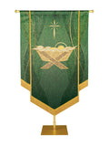 Custom Embellished Banner Christmas Mosaic Manger Left, Green