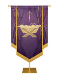 Custom Embellished Banner Christmas Mosaic Manger Left, Purple