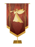 Custom Embellished Banner Christmas Mosaic Angel Left, Red