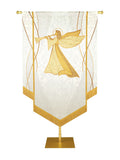 Custom Embellished Banner Christmas Mosaic Angel Left, White